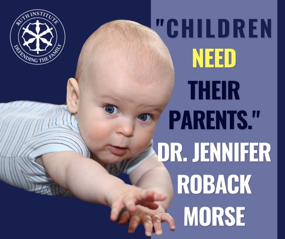 Dr. Jennifer Roback Morse explains to Dr. Mark Rollo the core principles of Ruth Institute and that children need their parents.