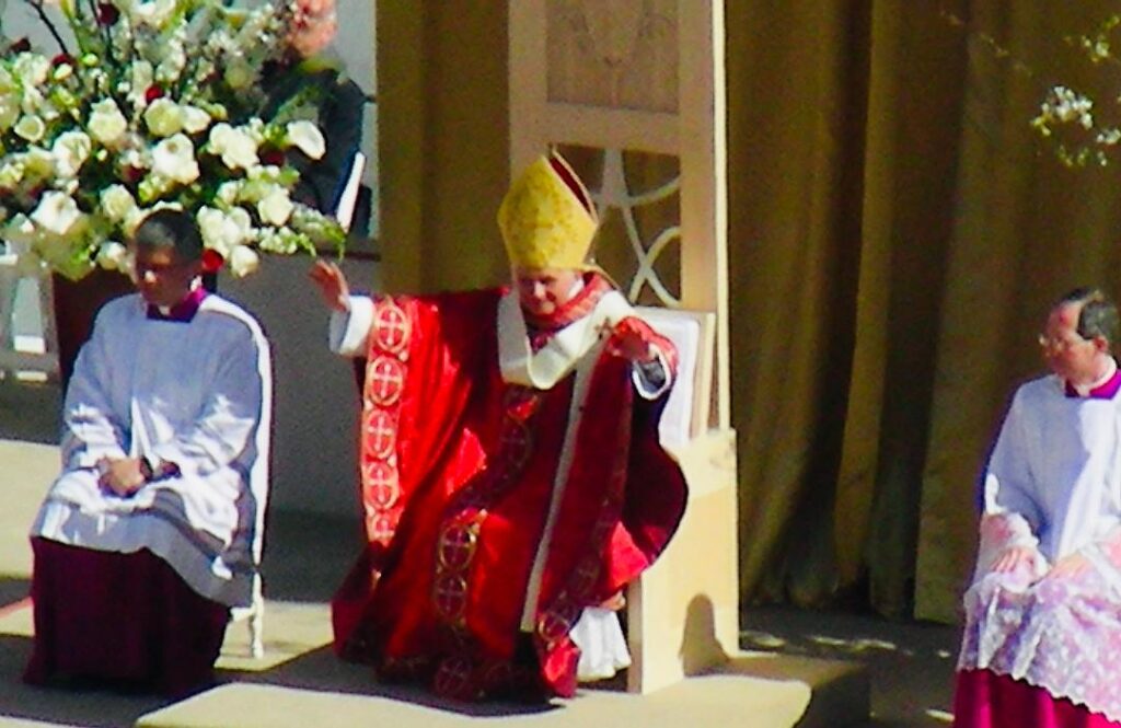 Pope Benedict XVI presiding at the Papal Mass April 2008